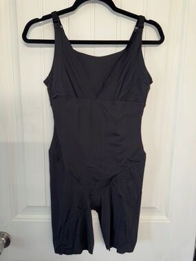 Black One-Piece shapewear with Adjustable Straps